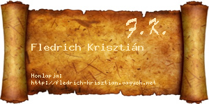Fledrich Krisztián névjegykártya